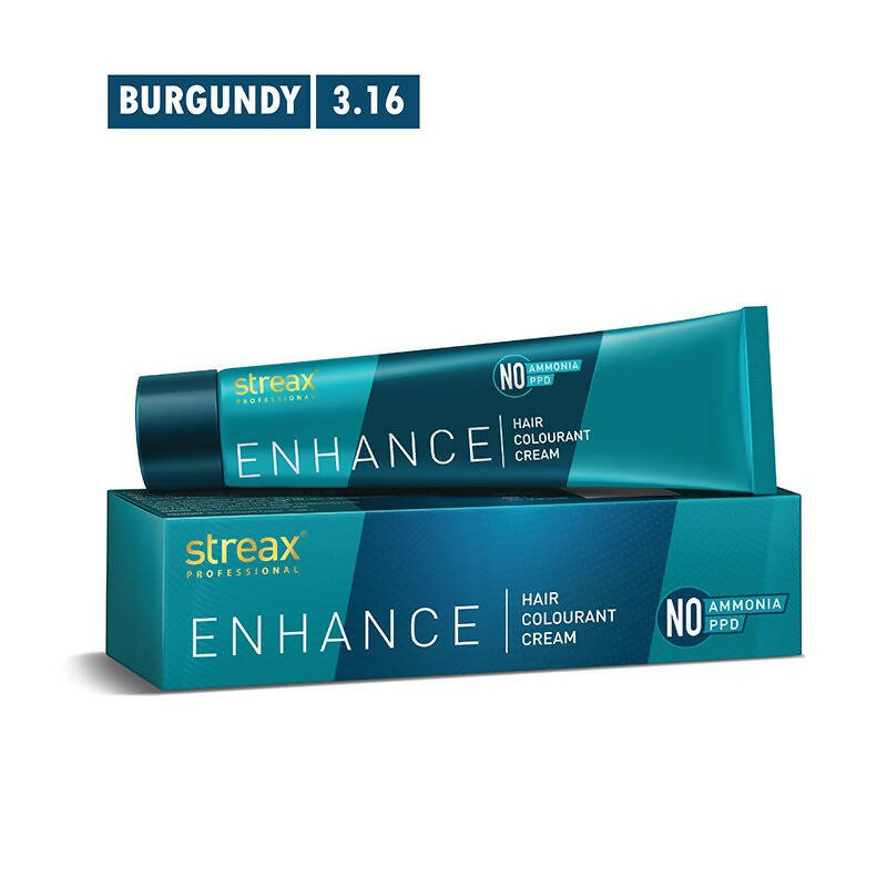 Streax Professional Enhance Hair Colourant - Burgundy 3.16 | Grocsy