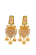 Traditional Gold-Polished Meenakari Beige Jhumka Jhumki Earrings By House of Ree - Swadesiicart