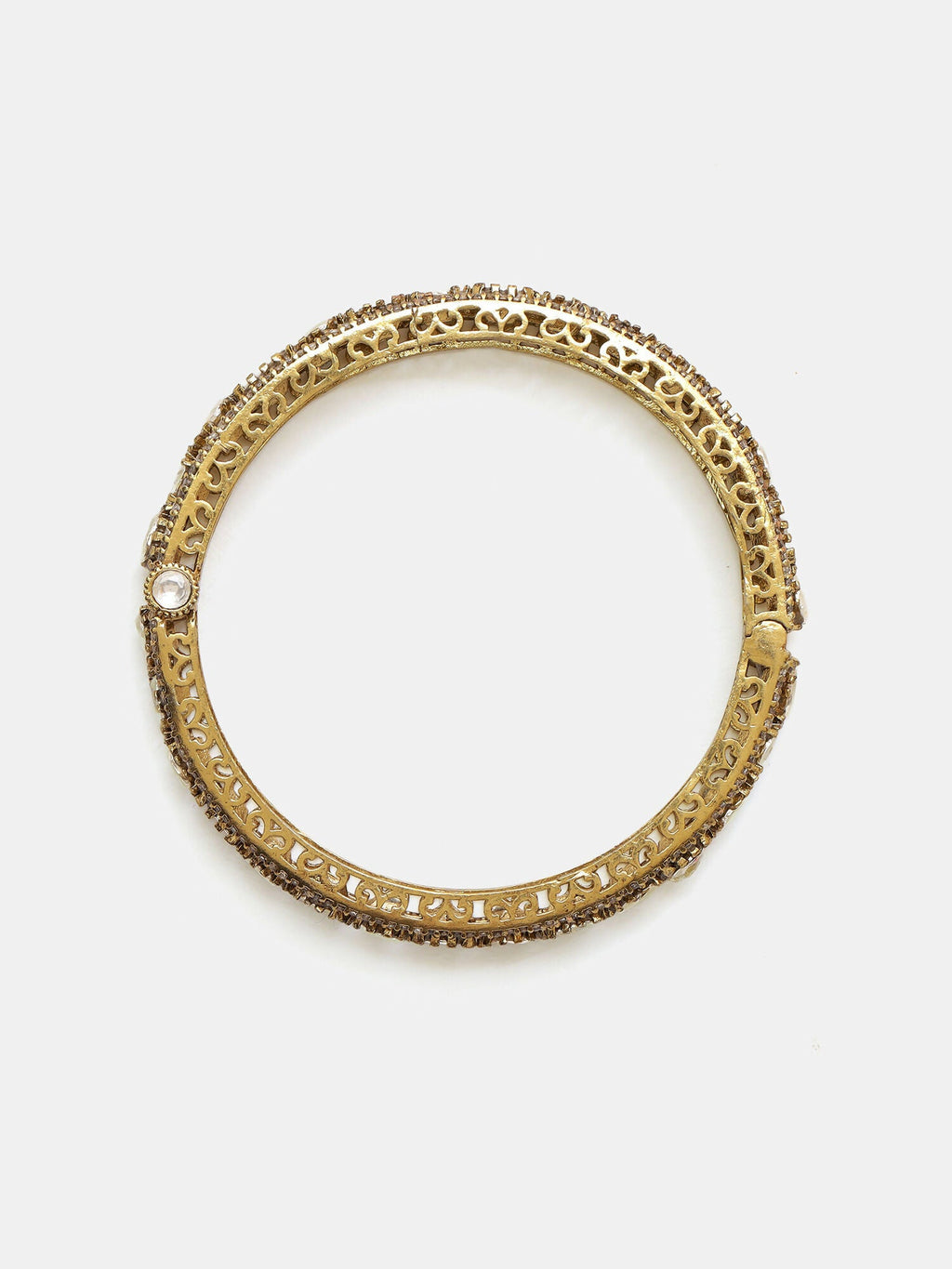 Ruby Raang 22k Gold Polished Kundan Bracelet | Grocsy