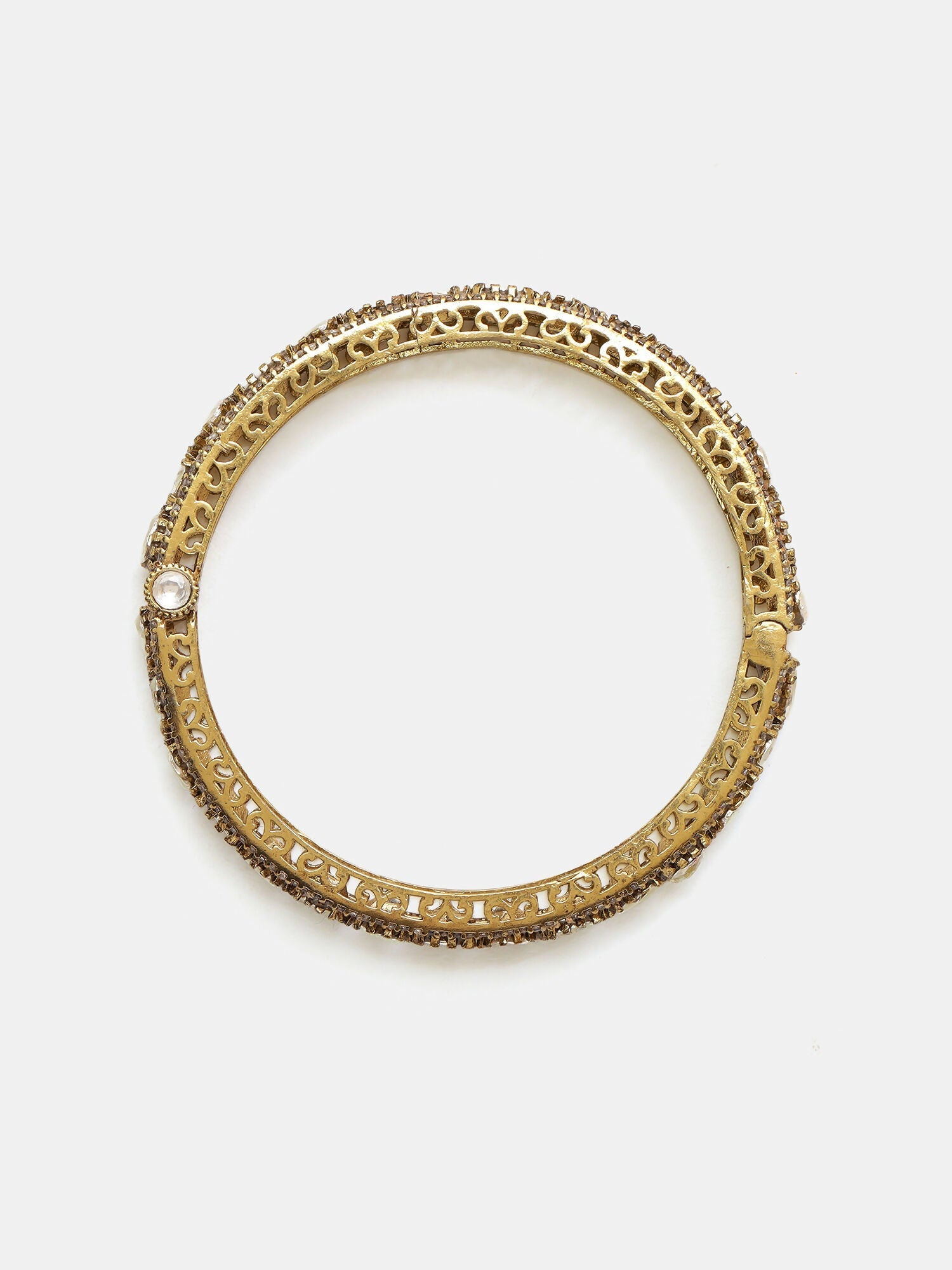Ruby Raang 22k Gold Polished Kundan Bracelet | Grocsy