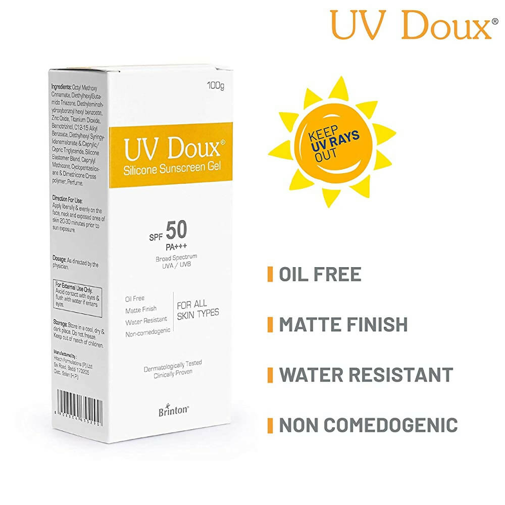 Brinton UV Doux Silicone Sunscreen Gel For Face & Body with SPF 50 PA+++ | Grocsy