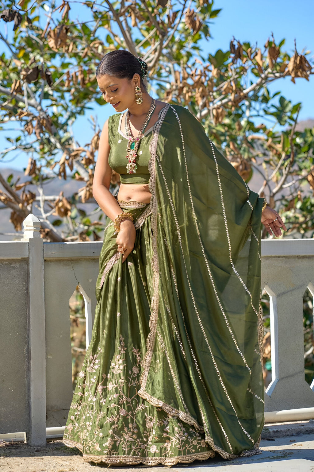 Lehenga Mart Designer Bollywood Style Wedding Lehenga Choli - Mahendi | Grocsy