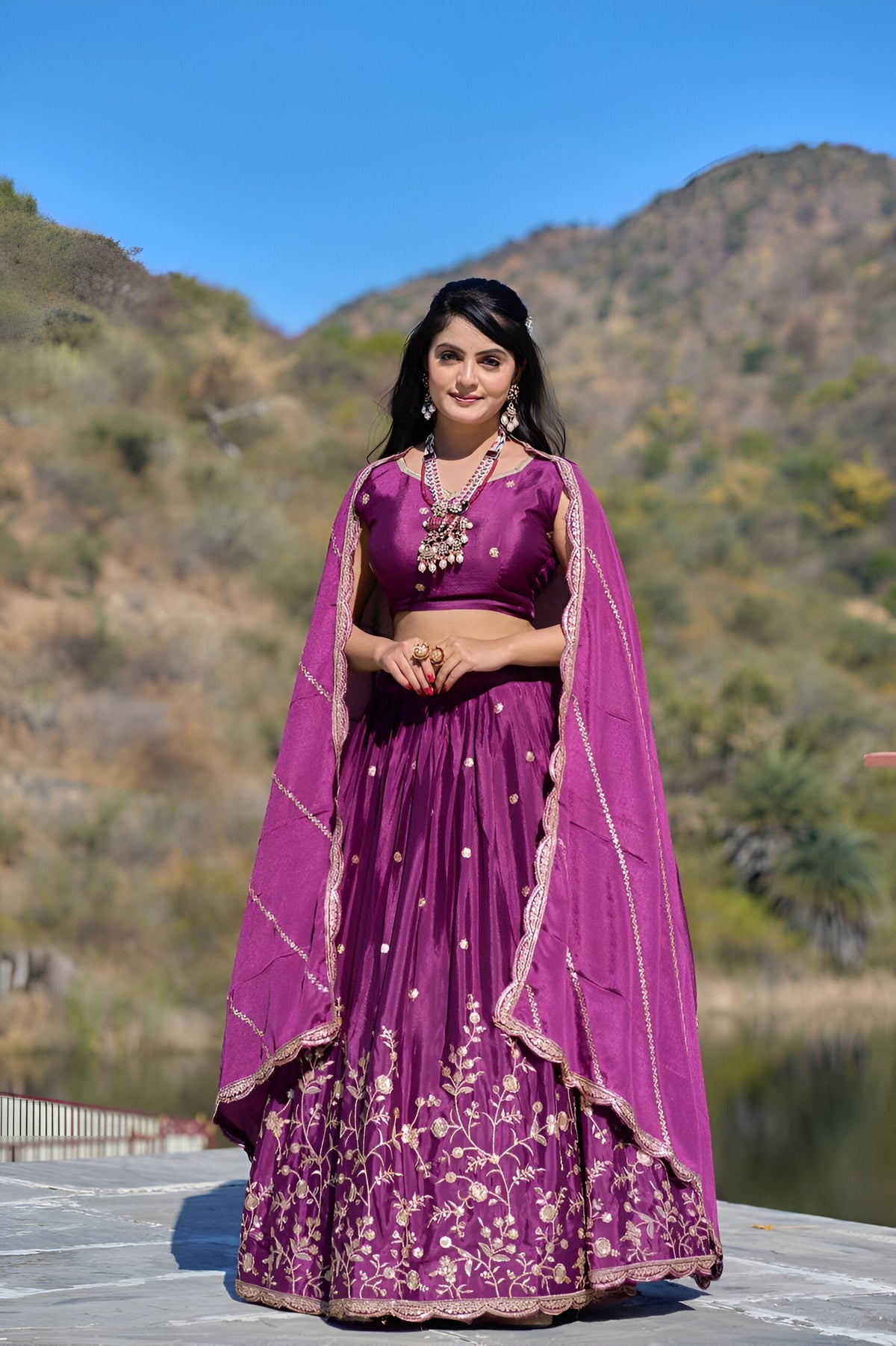 Lehenga Mart Designer Bollywood Style Wedding Lehenga Choli - Wine | Grocsy