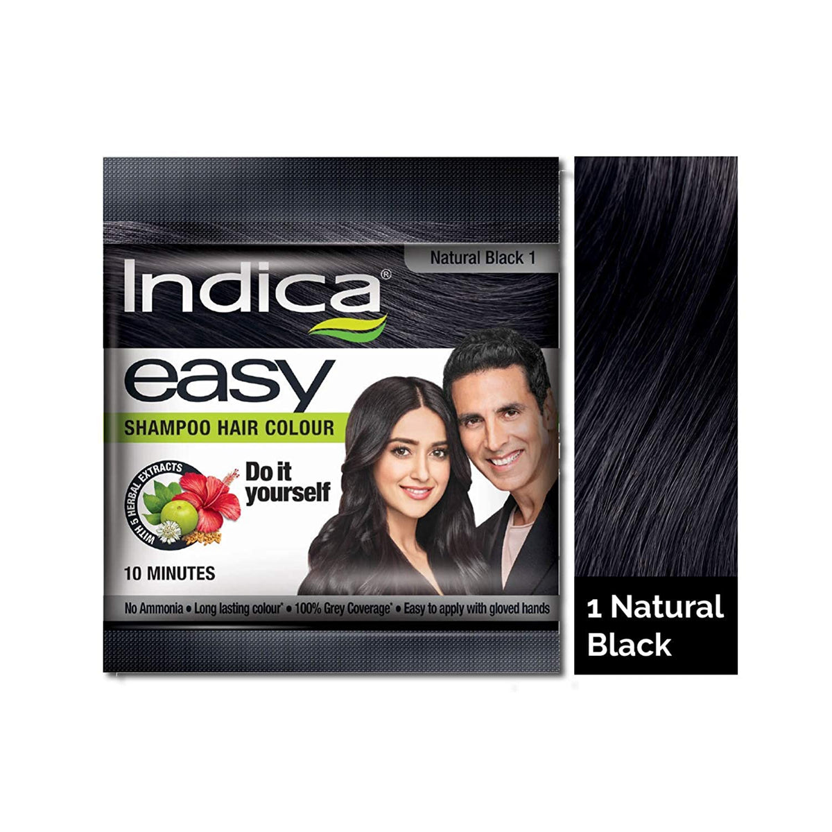 Indica Easy Hair Color Shampoo Natural Black | Grocsy