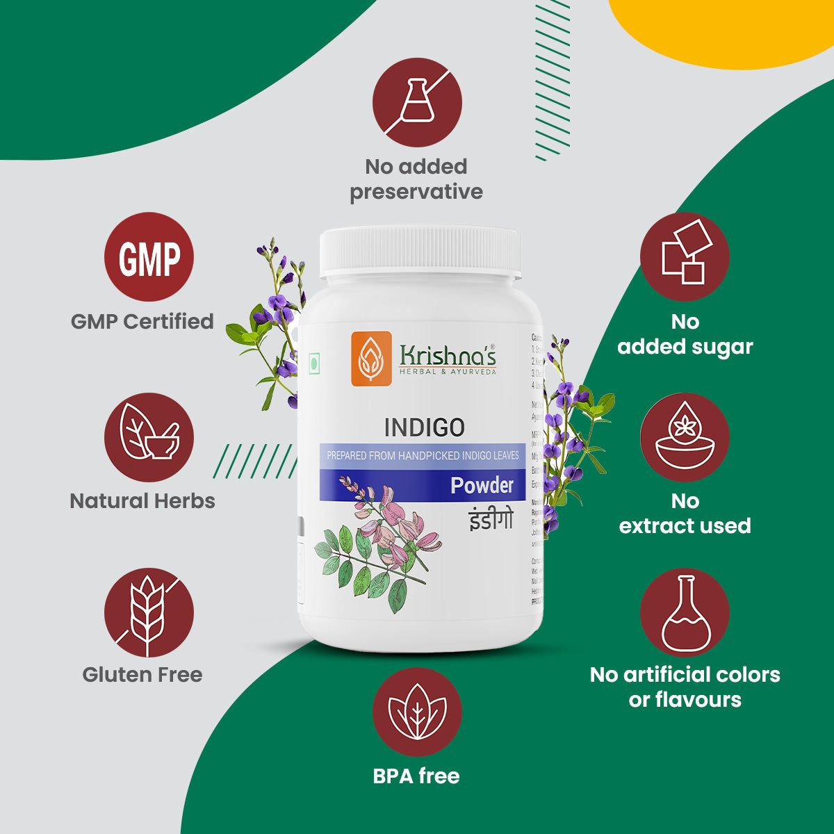 Krishna'S Herbal & Ayurveda Indigo Powder | Grocsy