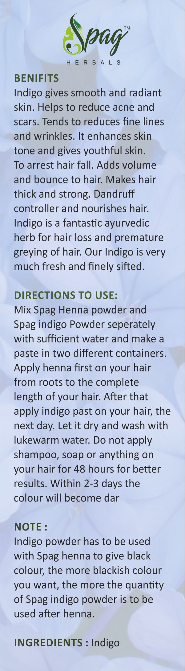 Spag Herbals Premium Indigo Powder | Grocsy