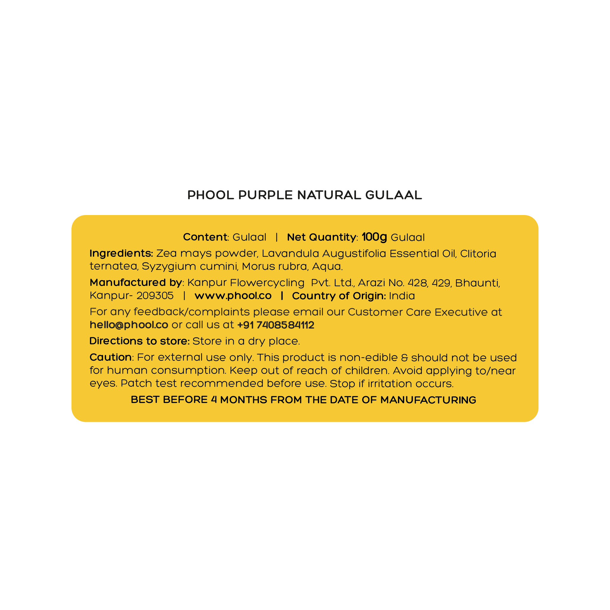 Phool Purple Natural Gulaal | Grocsy