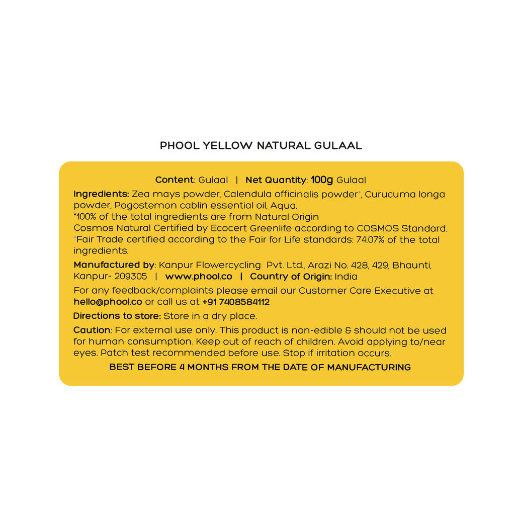Phool Yellow Natural Gulaal | Grocsy