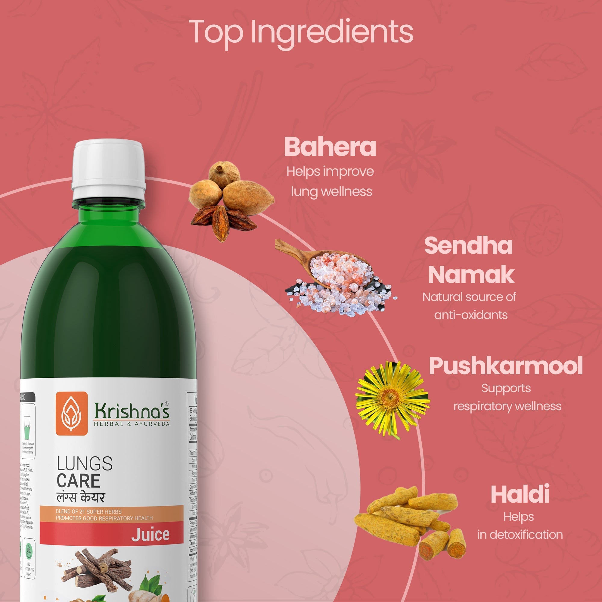 Krishna'S Herbal & Ayurveda Lungs Care Juice | Grocsy