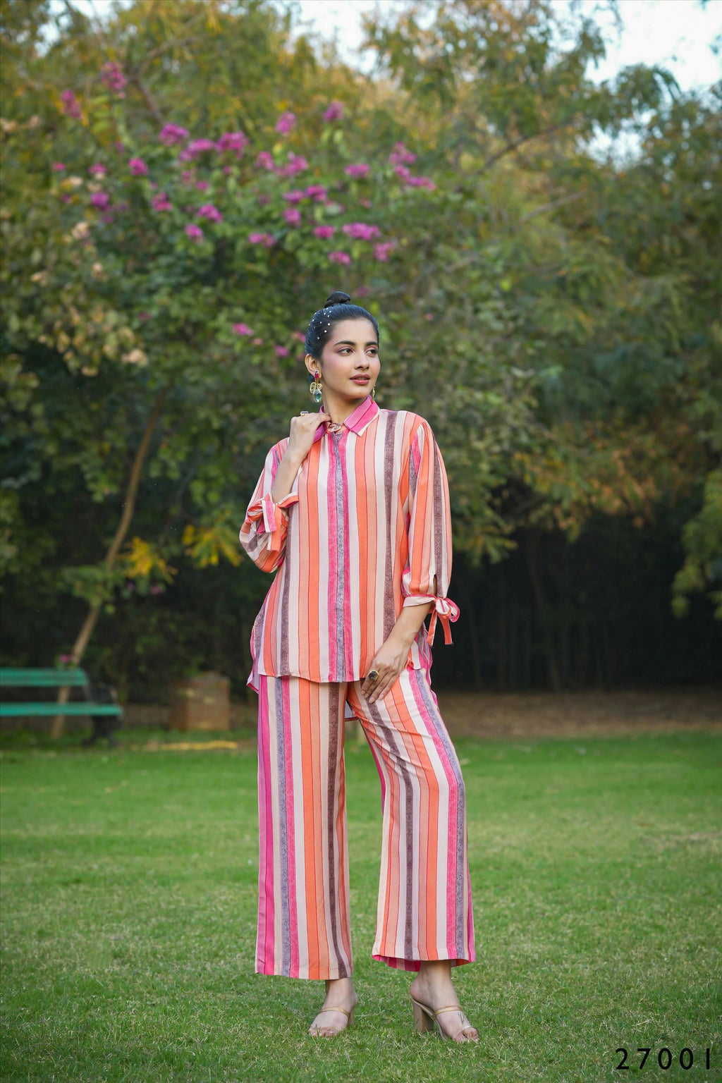 Women's Casual Fashionable Multi Mull Cotton co-ord set - Anya | Grocsy