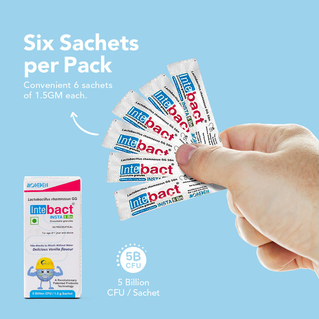 Dr Morpen Intebact Insta Probiotic 5Bn (1.5Gm) - 6 Sachets | Grocsy