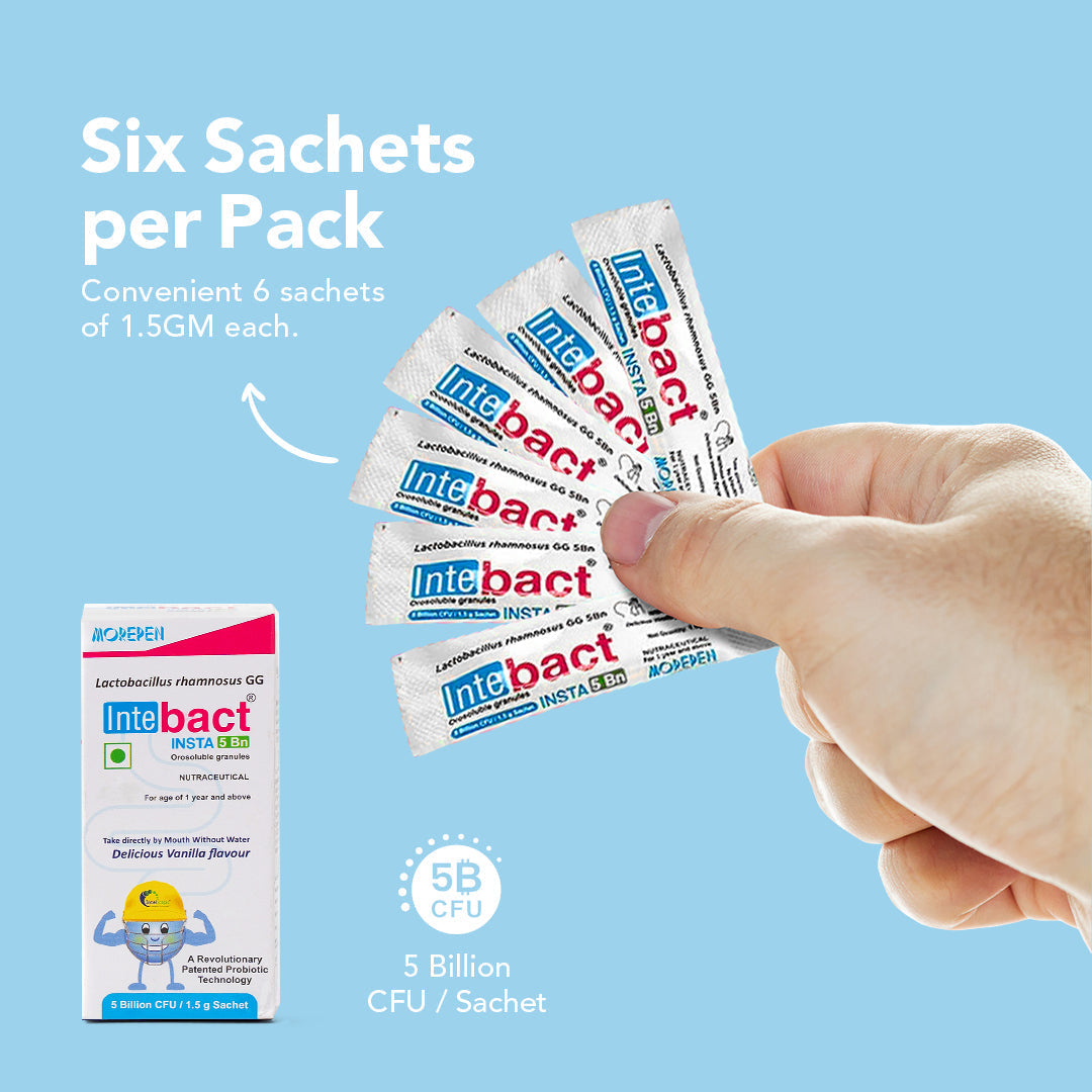 Dr Morpen Intebact Insta Probiotic 5Bn (1.5Gm) - 6 Sachets | Grocsy