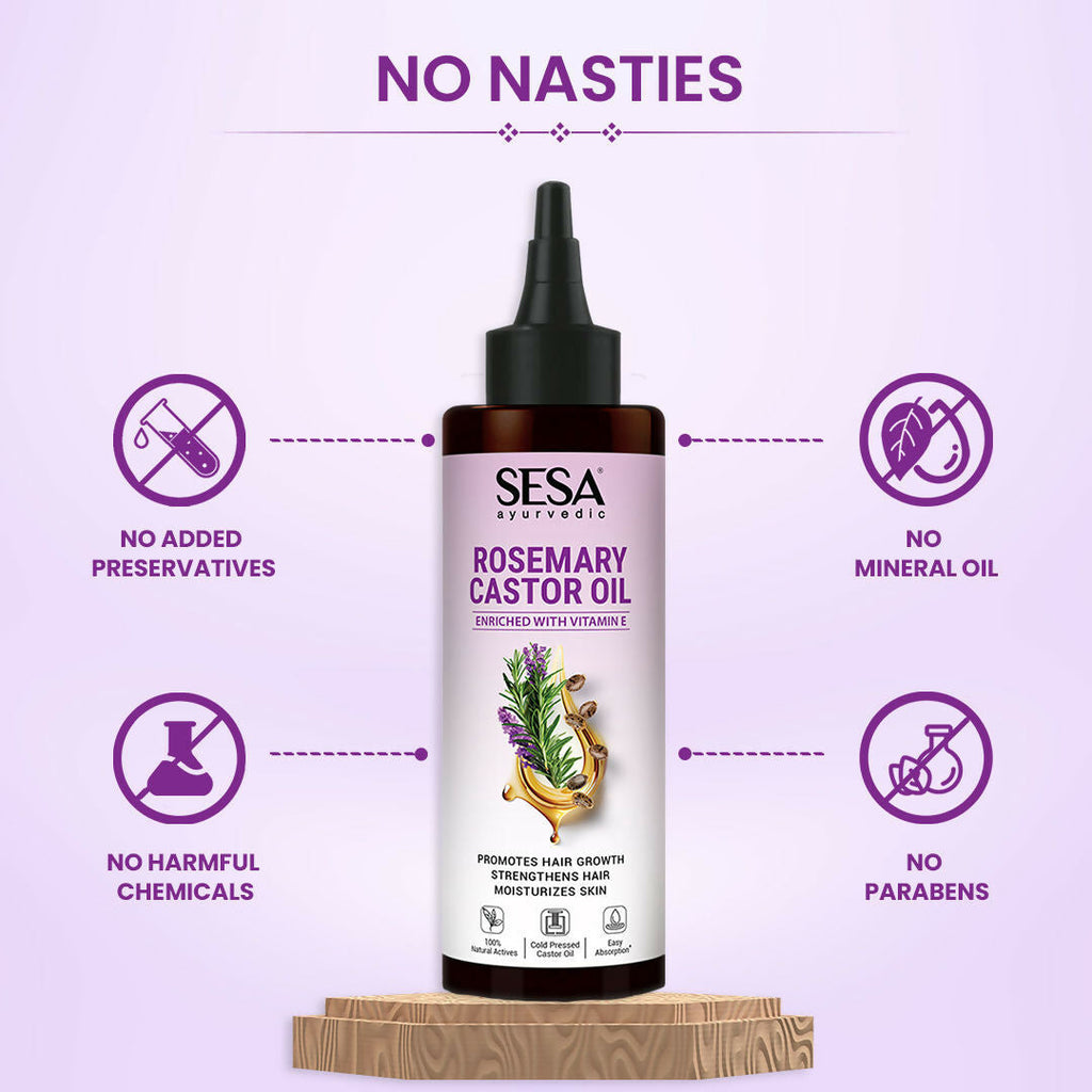Sesa Ayurvedic Rosemary Hair Oil With Castor Oil | Grocsy