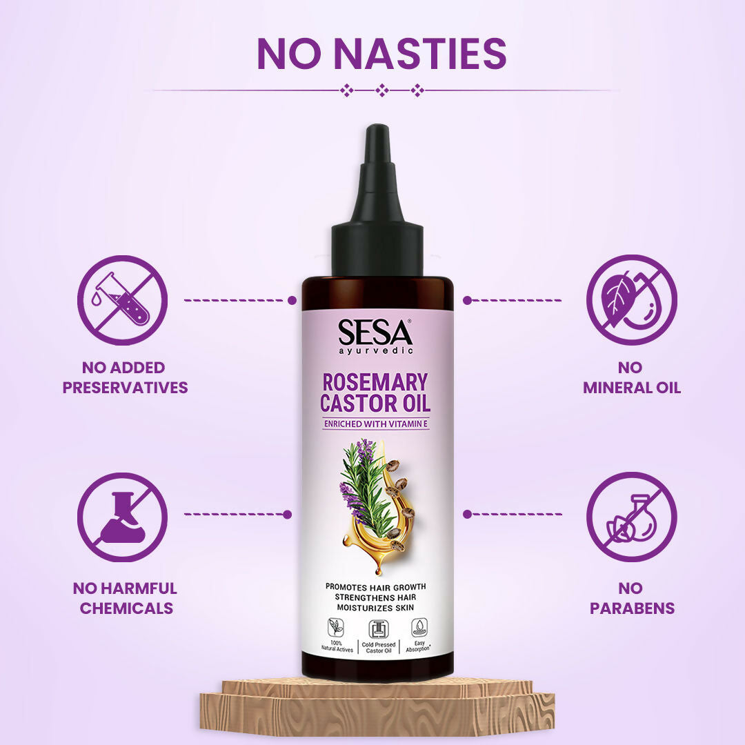 Sesa Ayurvedic Rosemary Hair Oil With Castor Oil | Grocsy
