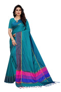 Vamika Rama Green Cotton Silk Weaving Saree (Binita Rama) | Grocsy