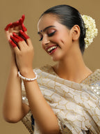Ruby Raang White Traditional Bangle | Grocsy
