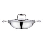 Vinod Platinum Triply Stainless Steel Kadai With Lid | Grocsy