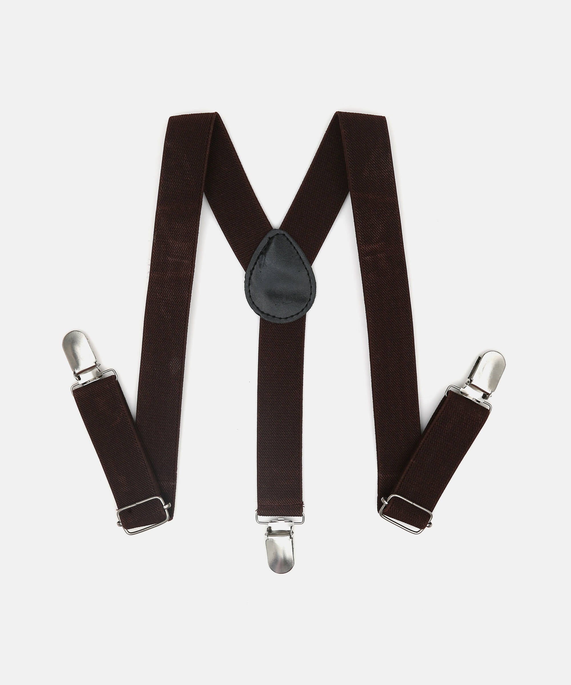 Manet Boys Solid Suspenders - Brown | Grocsy