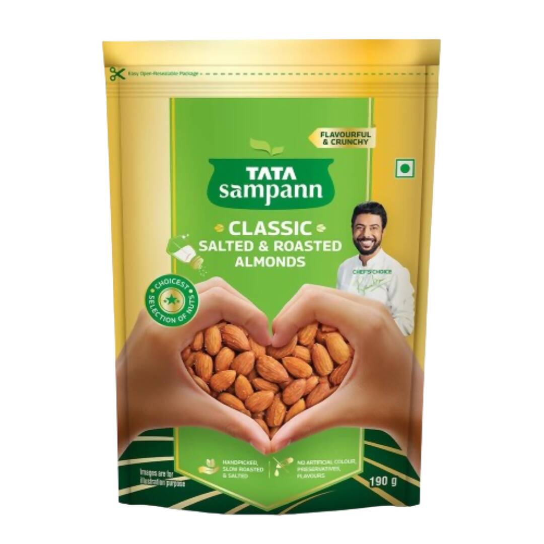 Tata Sampann Classic Salted & Roasted Almonds | Grocsy