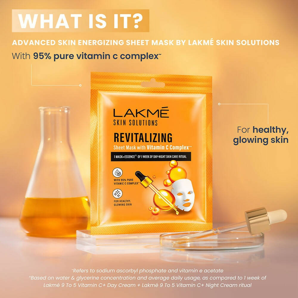 Lakme Skin Solutions Vitamin C - Revitalizing Sheet Mask | Grocsy