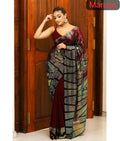 Arfa Fashion House Maroon Georgette Sequince Saree | Grocsy