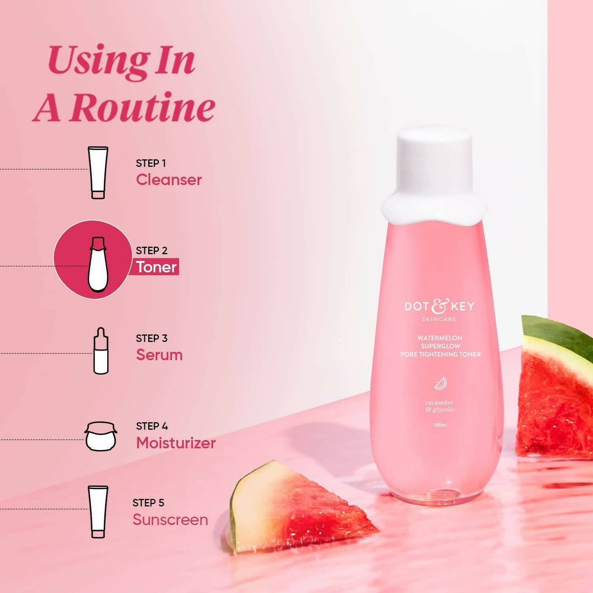 Dot & Key Watermelon SuperGlow Pore Tightening Toner | Grocsy