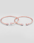 VOJ Set of 2 rose Gold Dual Toned Designer Bangles