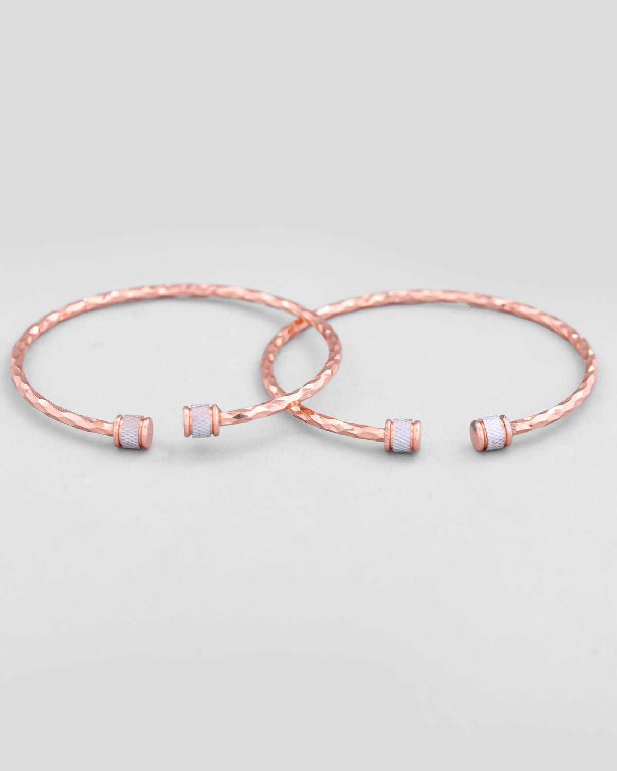 VOJ Set of 2 rose Gold Dual Toned Designer Bangles