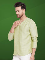 Even Apparels Men's Pure Cotton Green Kurta | Grocsy