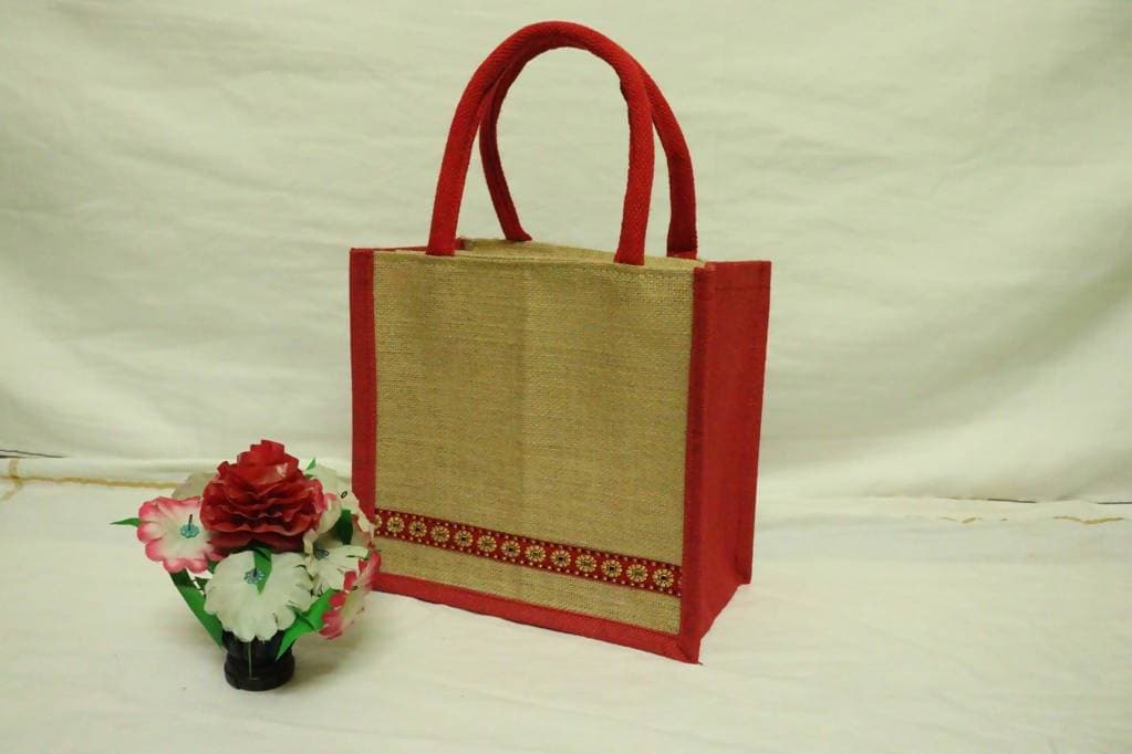 Natural Color Jute Lunch Bag | Grocsy