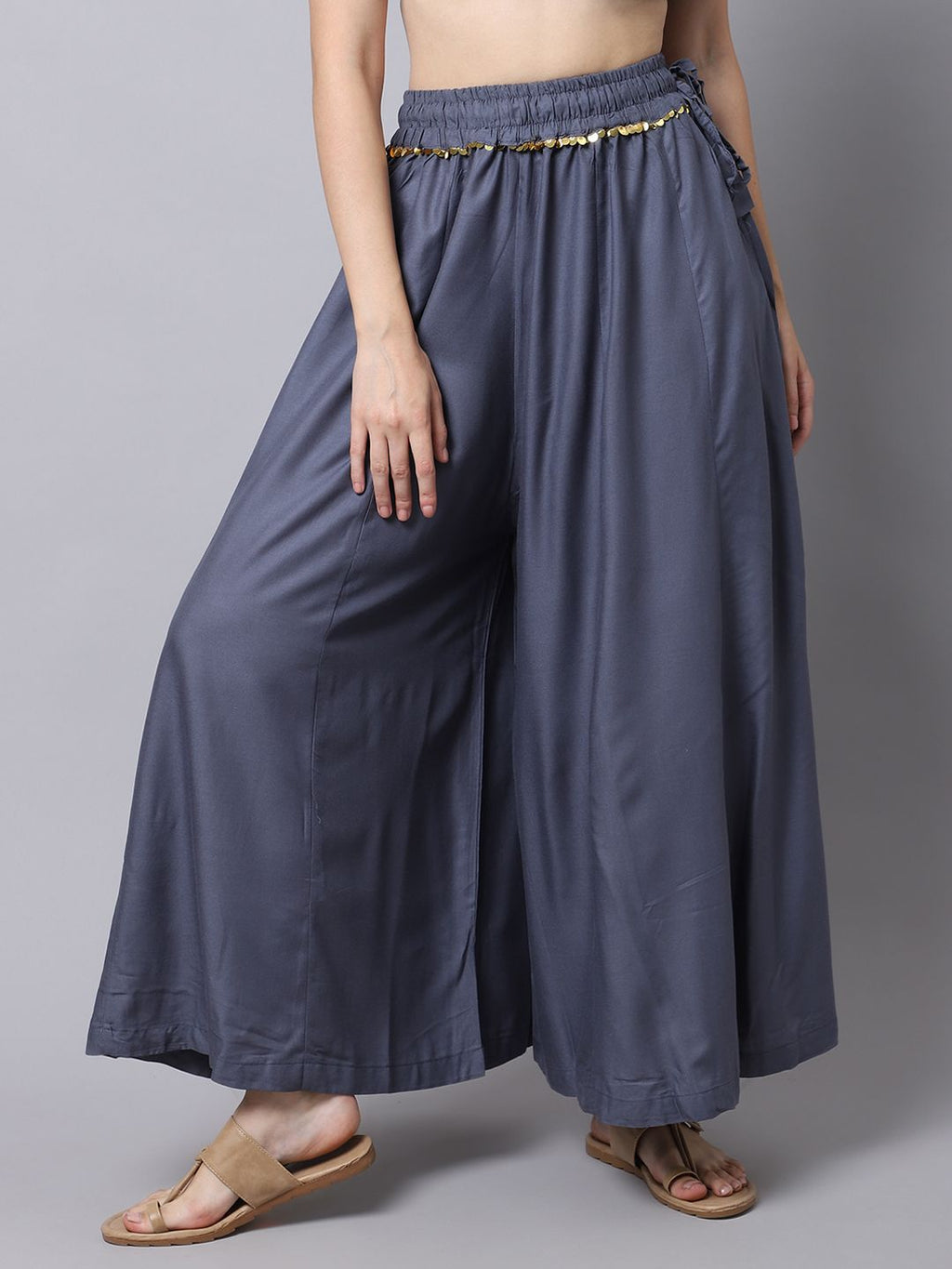TAG 7 Women Flared Ethnic Palazzos | Grocsy