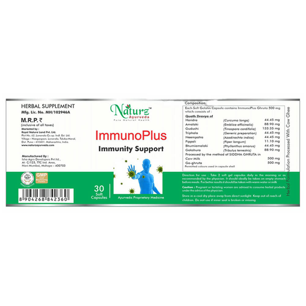 Naturz Ayurveda Immunoplus Capsules | Grocsy