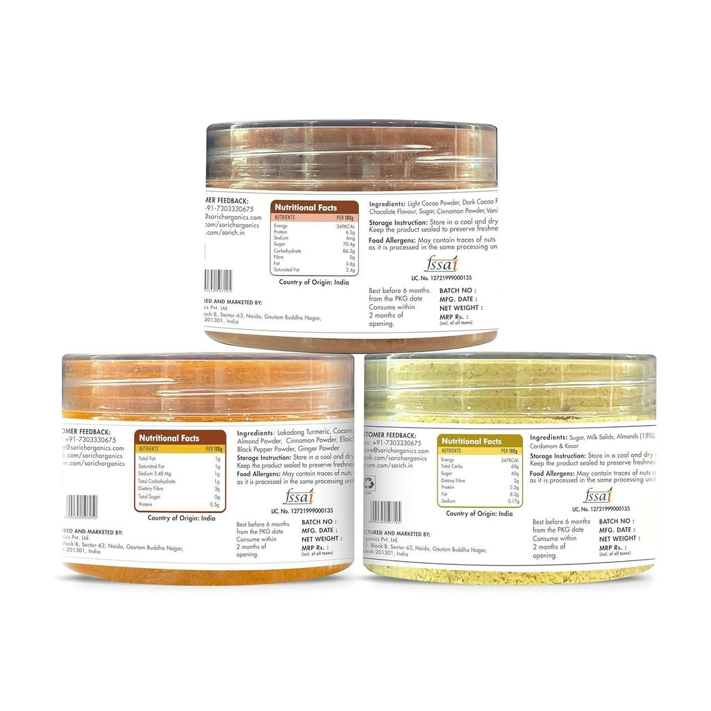 Sorich Organics Chocolate Badam Milk Golden Latte Jars Combo | Grocsy