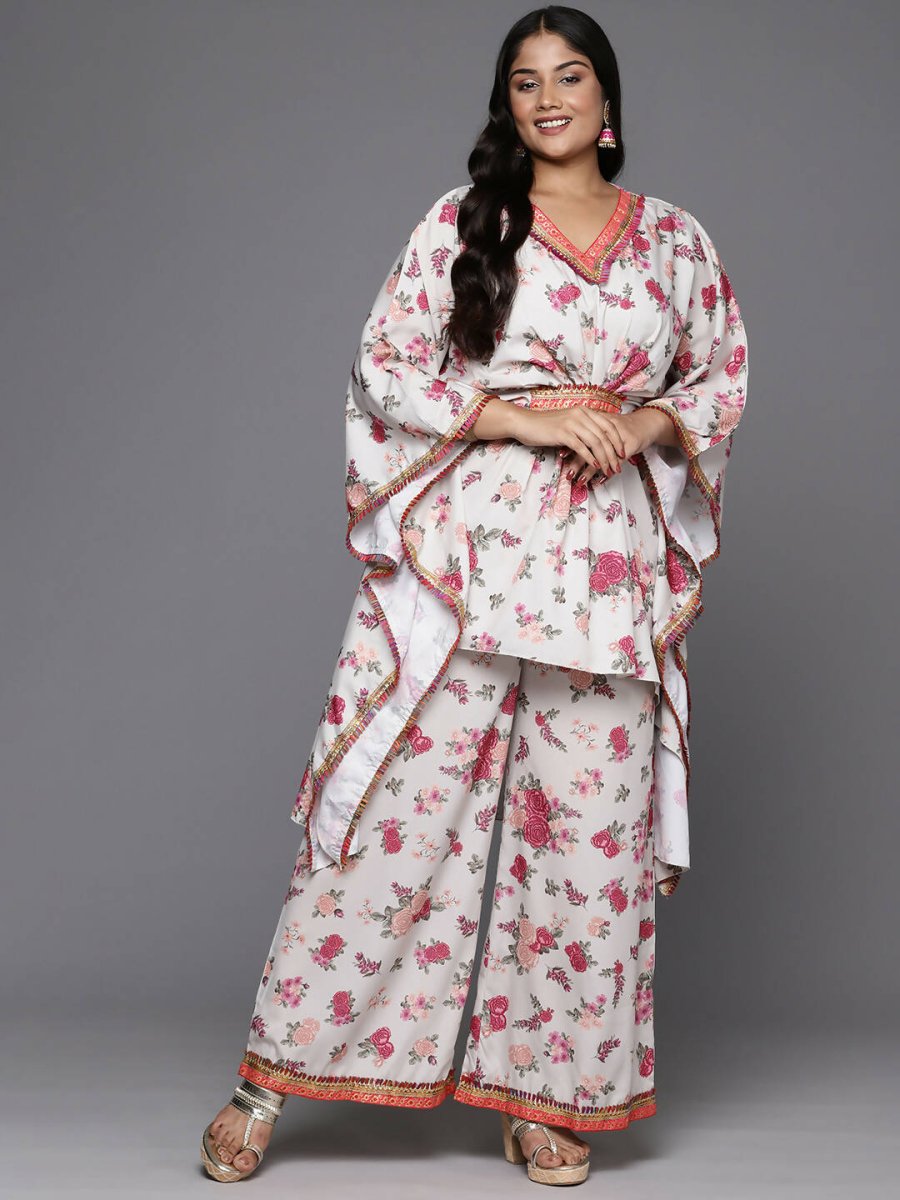Ahalyaa Women's Traditional Wear Co-ords - Beige | Grocsy