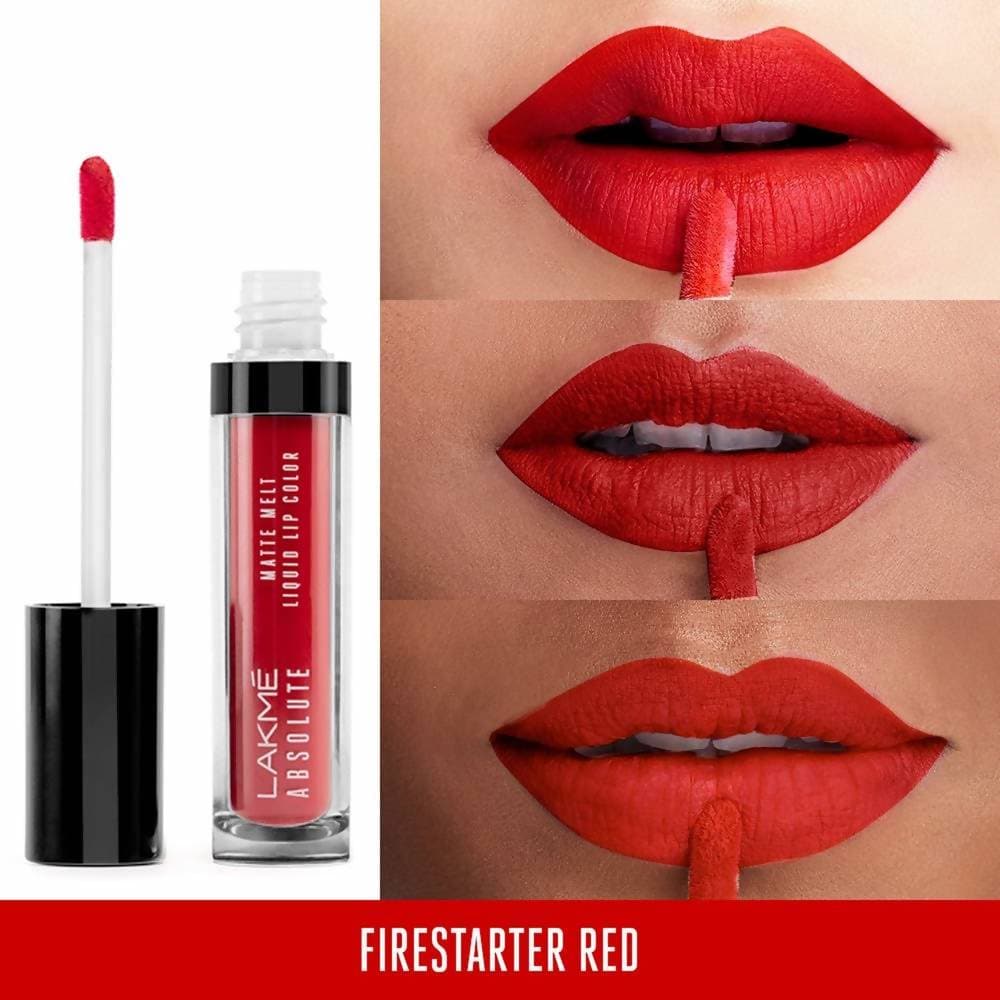 Lakme Absolute Matte Melt Liquid Lip Color - Firestarter Red | Grocsy