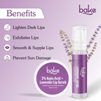 Bake Kojic Acid Lavender Lip Kit With Lip Balm SPF 50 & Lip Scrub For Dark & Pigmented Lips | Grocsy