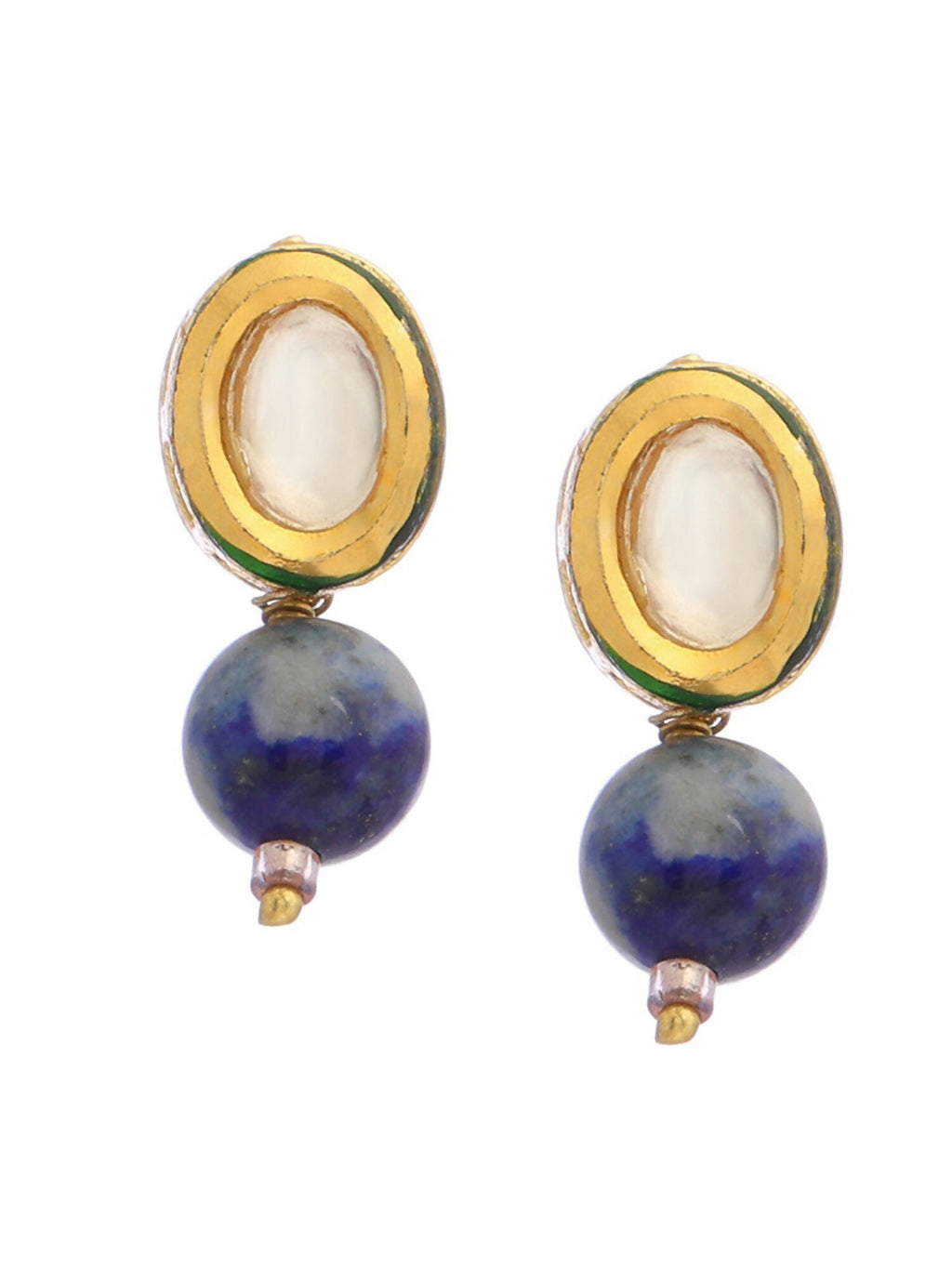 Ruby Raang Blue Lapis Lazuli Kundan Studs | Grocsy
