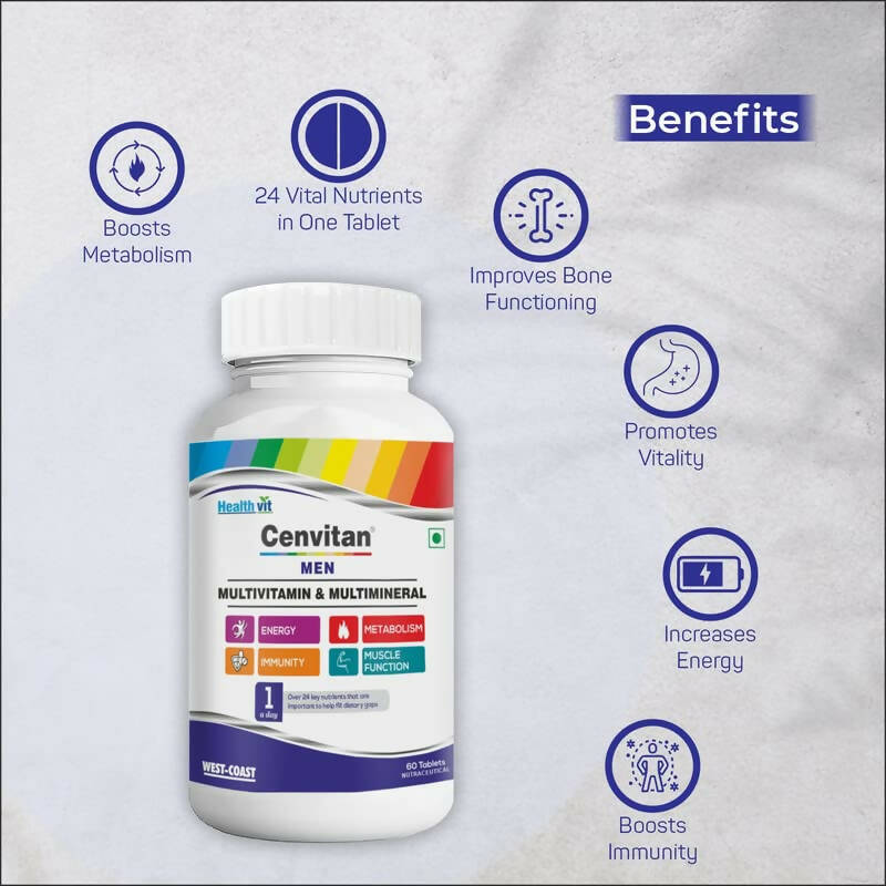 Healthvit Cenvitan Multivitamin Tablets for Men | Grocsy