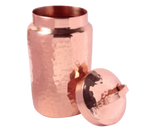Isha Life Hammered Copper Container with Lid | Grocsy
