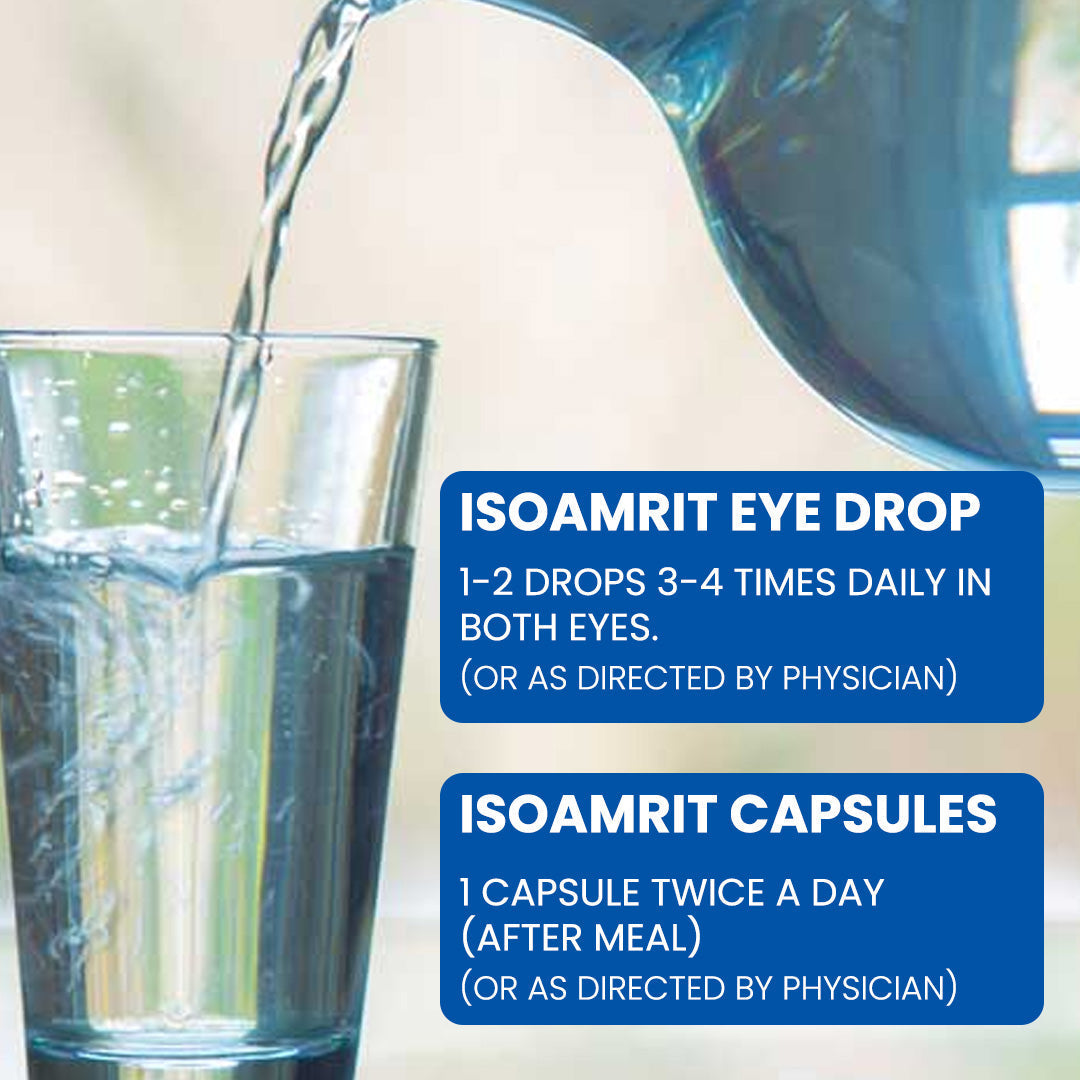 Jagat Pharma Iso Amrit Eye Drop + Iso Amrit Capsules Combo: Dual Action Relief From Dry Eyes | Grocsy