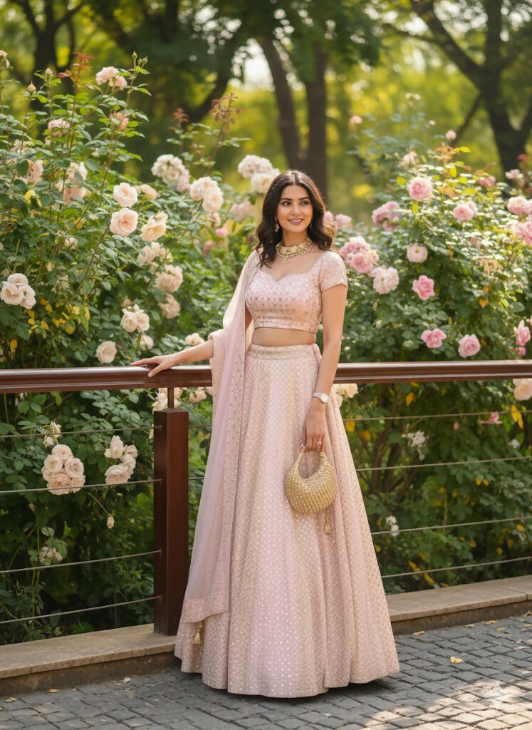 Lehenga Mart Designer Indian Wedding Lehenga Choli-Pink | Grocsy