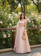 Lehenga Mart Designer Indian Wedding Lehenga Choli-Pink | Grocsy