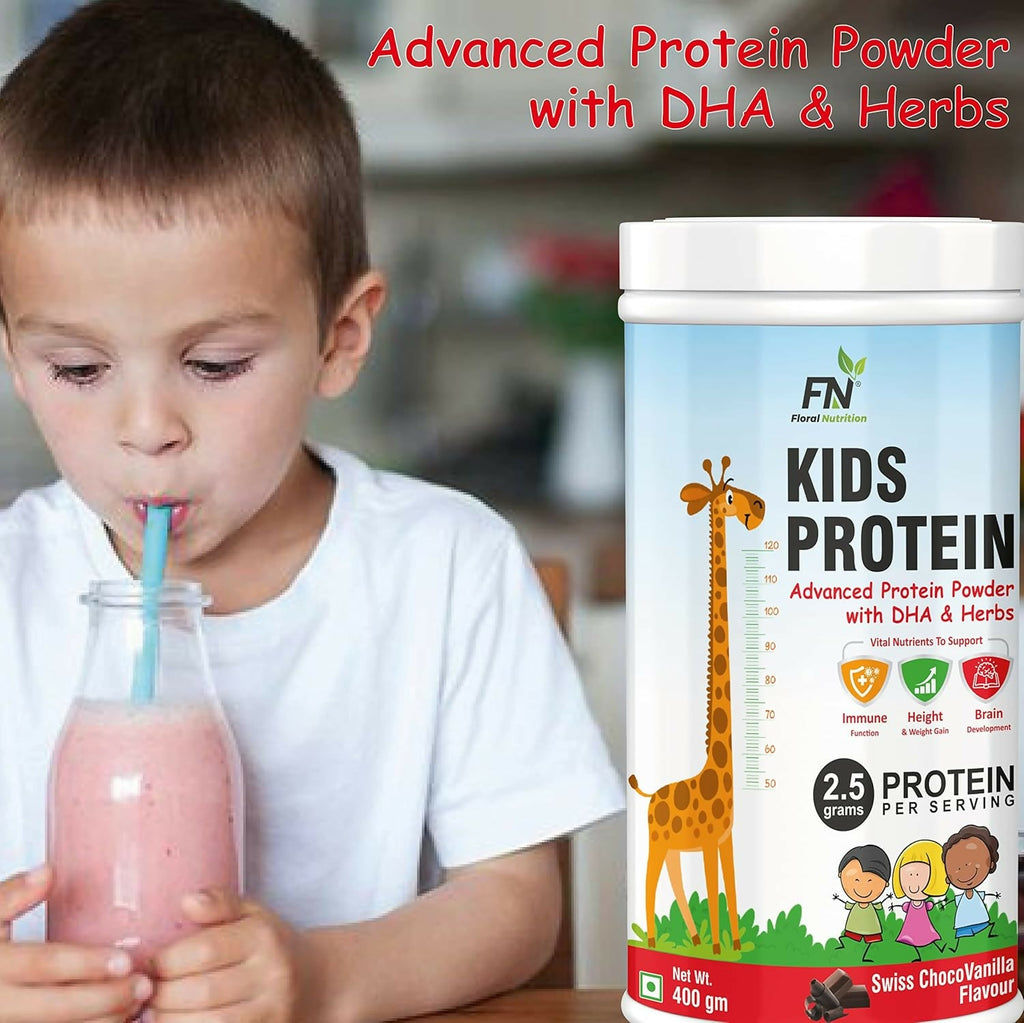 Floral Nutrition Kids Protein for Kids with DHA, Vitamin-D for Growth, Height, Immunity, Active & Strong | Grocsy
