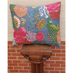 The Decor Nook Grey Base With Multicolour Flowers Print Cushion Cover | Grocsy