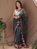 Vamsee Murari Green Super Net Saree | Grocsy
