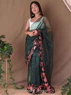Vamsee Murari Green Super Net Saree | Grocsy
