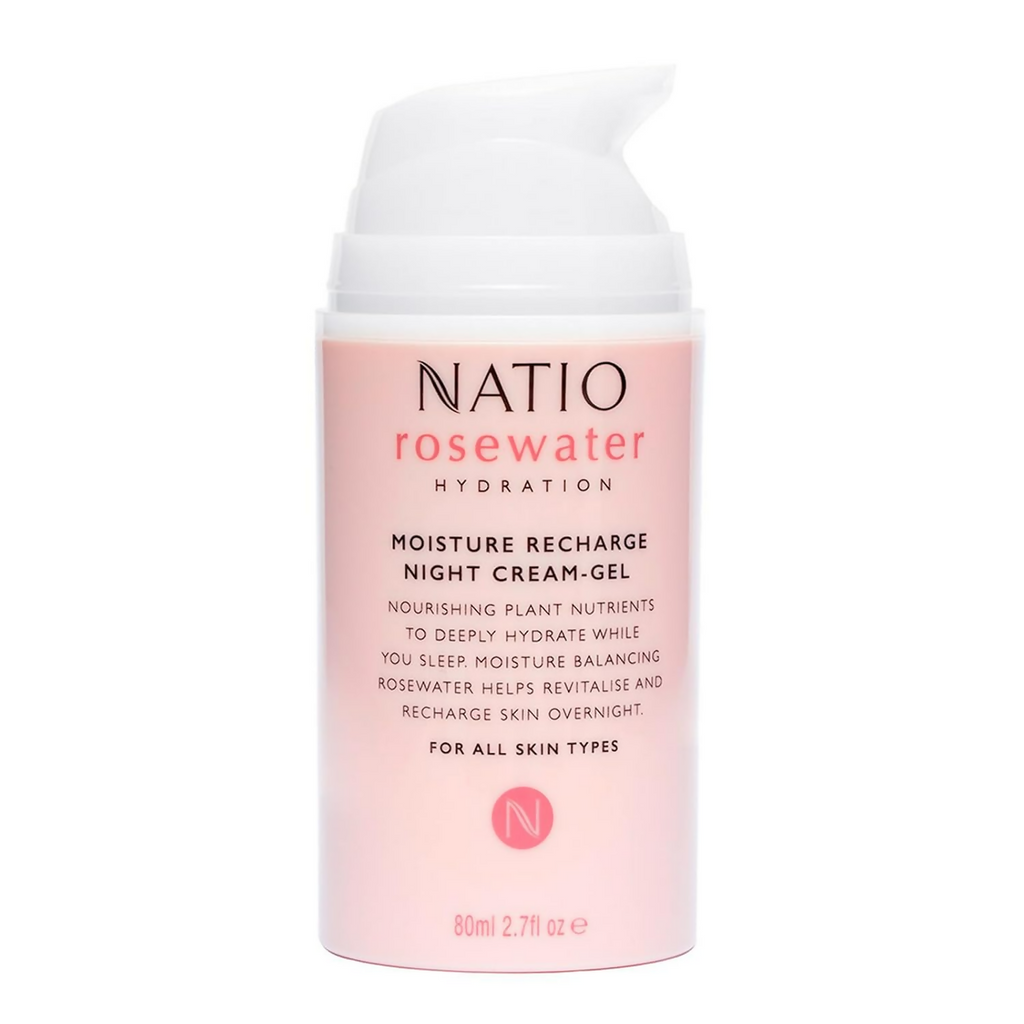 Natio Rosewater Moisture Recharge Night Cream Gel | Grocsy
