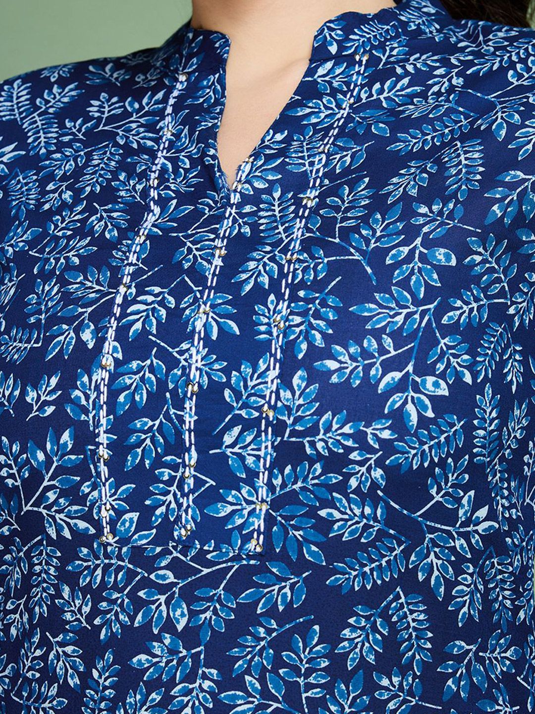 Sangria Floral Printed Cotton Straight Kurta | Grocsy