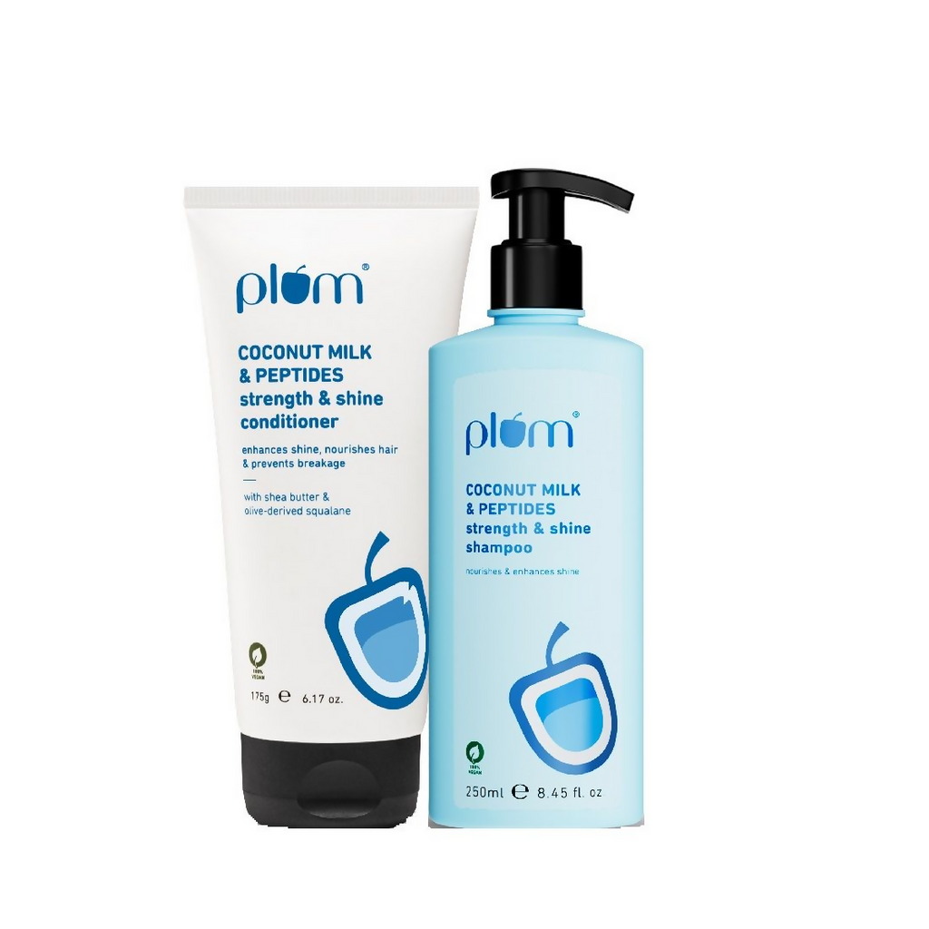 Plum Coconut Milk & Peptides Conditioner & Shampoo Combo | Grocsy