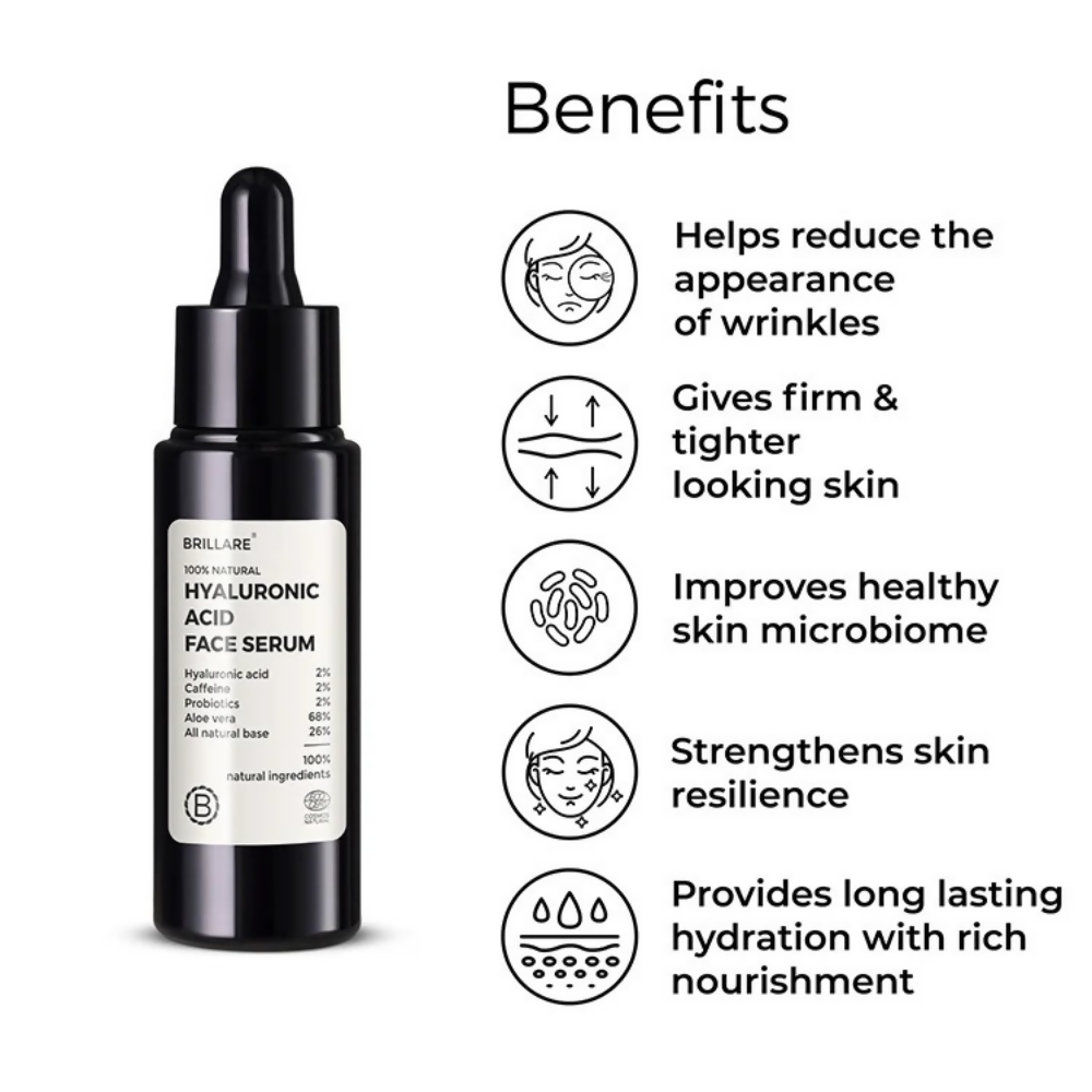 Brillare 2% Hyaluronic Acid Face Serum & Rose Powder Face Wash | Grocsy
